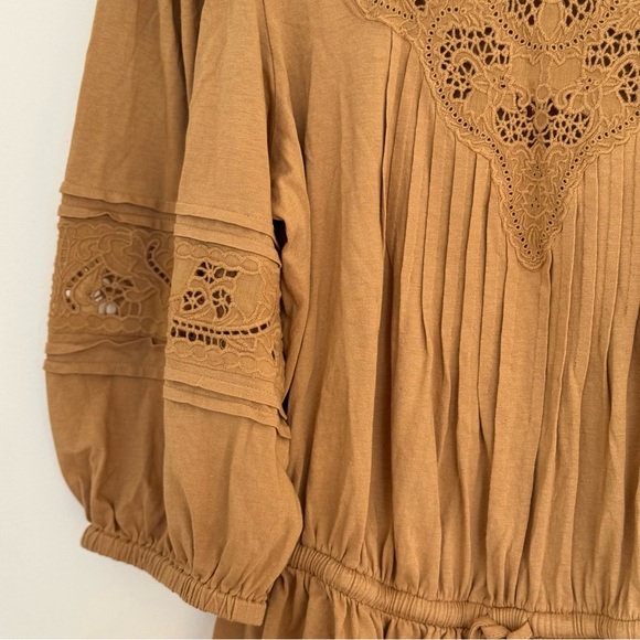 NWT Lauren Ralph Lauren Lace-Trim Jersey Peplum Top M - Picture 4 of 13